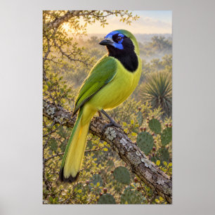 Green Jay in Golden South Texas Light Poster