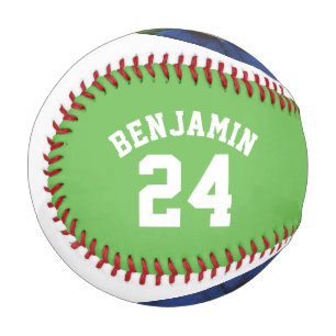 Green Jersey Number and Photo Baseball