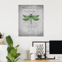 Green Jewelled Dragonfly Wedding Welcome