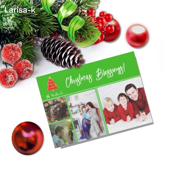 Green Joyoux Noel Photo Holiday Card (Creator Uploaded)