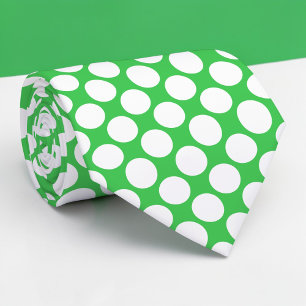 Green Jumbo Polka Dots Custom Necktie