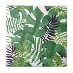 Green Jungle Leaves Nature Seamless Pattern White Tile<br><div class="desc">Lovely stylish modern chic original illustration seamless pattern of fresh green jungle leaves on a white background. The pattern continuess seamlessly when you put more tiles together.</div>