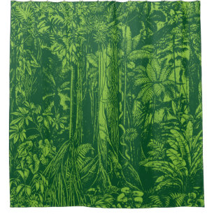 Green Jungle Shower Curtain