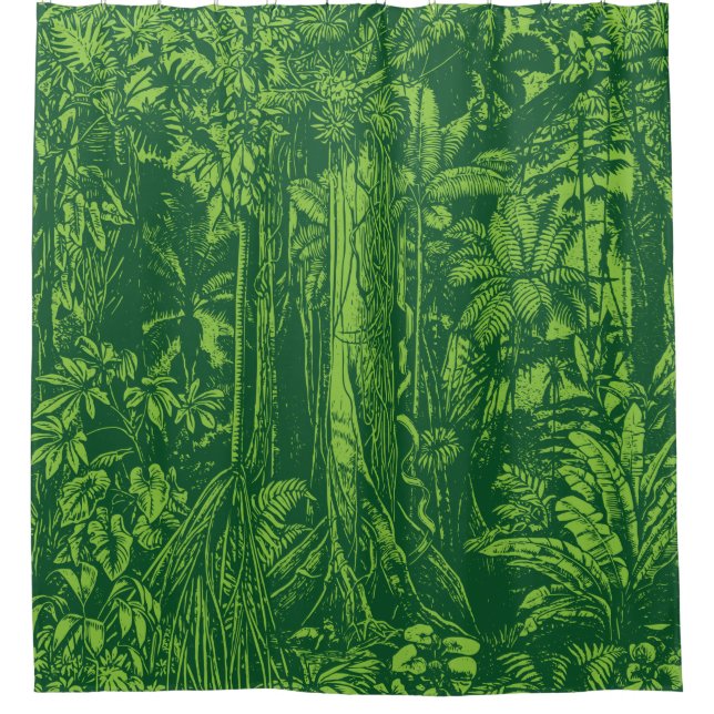 Green Jungle Shower Curtain (Front)