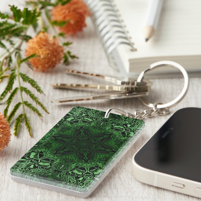 Green Kaleidoscope Key Ring (Front Right)