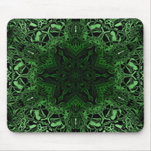 Green Kaleidoscope Mouse Pad