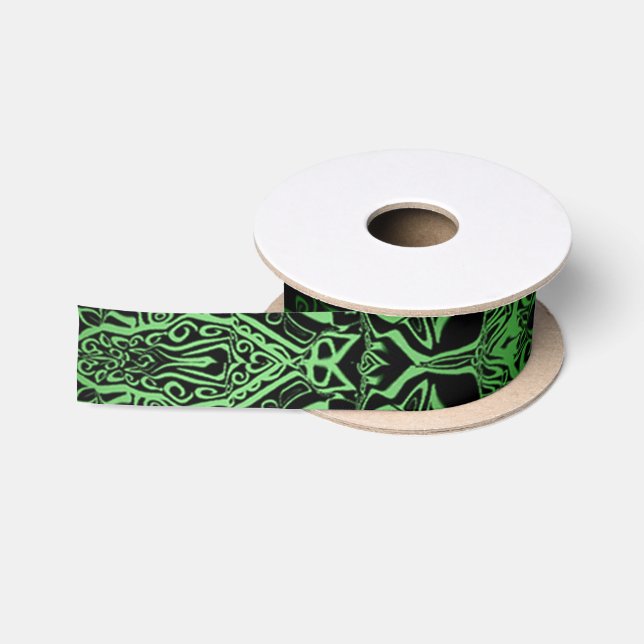 Green Kaleidoscope Satin Ribbon (Spool)