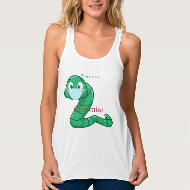 Green Kawaii Worm Thunder_Cove  Singlet (Front)