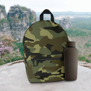 Green Khaki Army Military Camo Pattern Design Printed Backpack