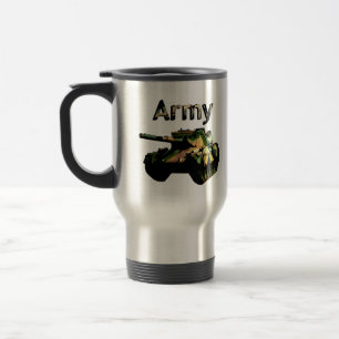 Green Khaki Army Tank, Travel Mug