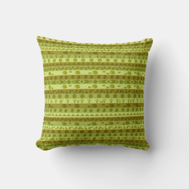 Green Kilim Stripe  Cushion (Front)