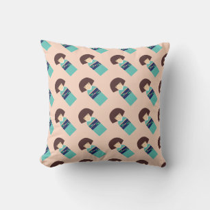 Green_Kimono Doll_pink back  Cushion