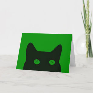 Green Kitten Cat Christmas Purrfect Holiday Card