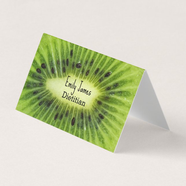 Green kiwi fruit business card (Front)