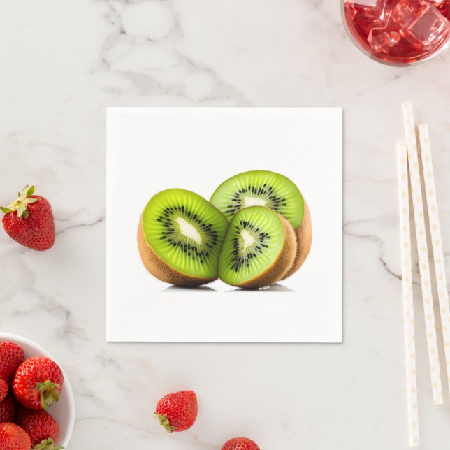 Green kiwi fruit napkin (Insitu)