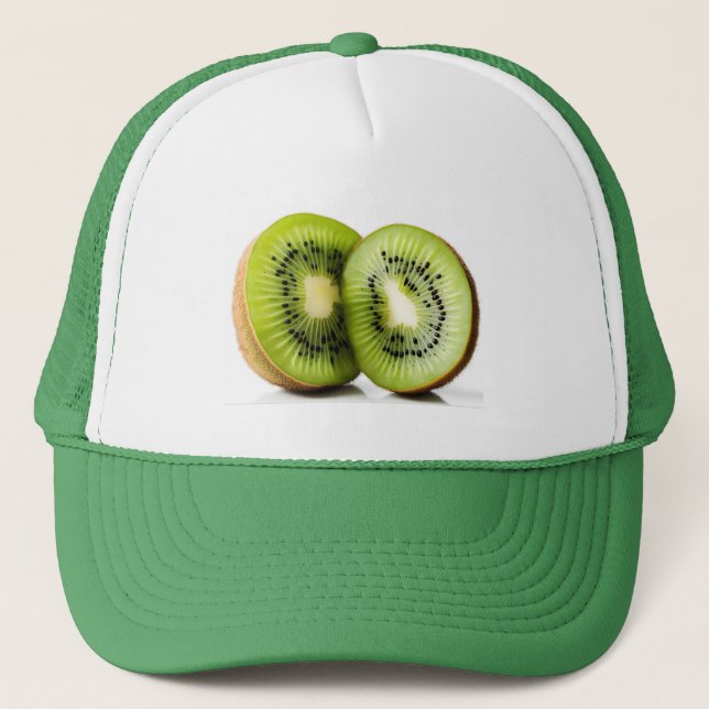 Green kiwi fruit trucker hat (Front)