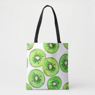 Green Kiwi Fruit Watercolor Set Tote Bag