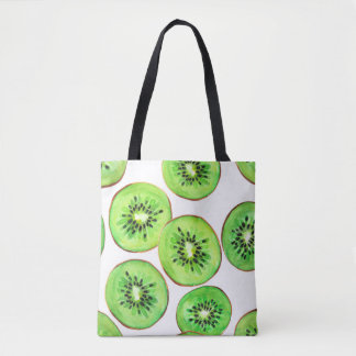 Green Kiwi Fruit Watercolor Set Tote Bag