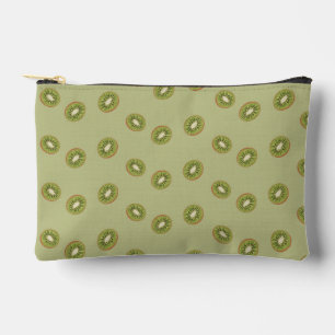 Green kiwi fruity patterned accessory pouch