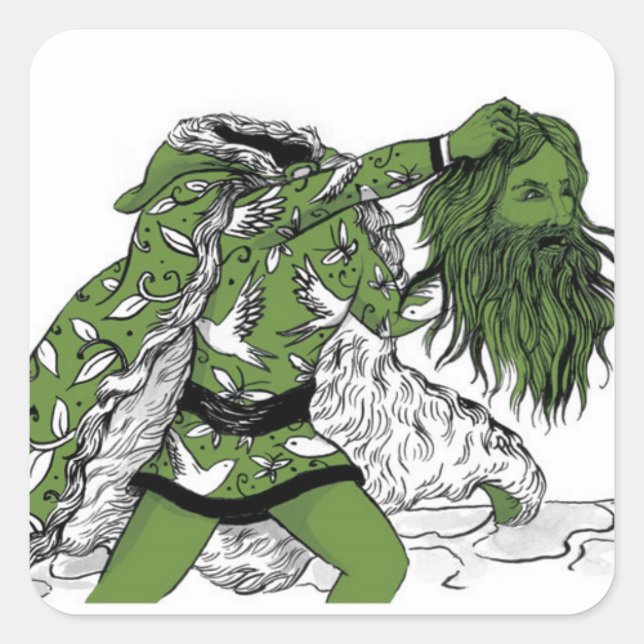 Green Knight- headless Square Sticker (Front)