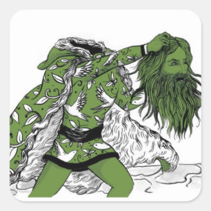 Green Knight- headless Square Sticker