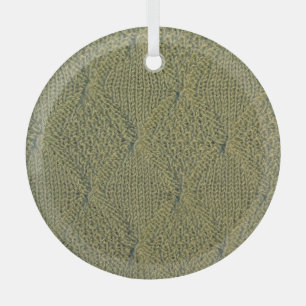 Green knitted fabric: close-up texture glass tree decoration