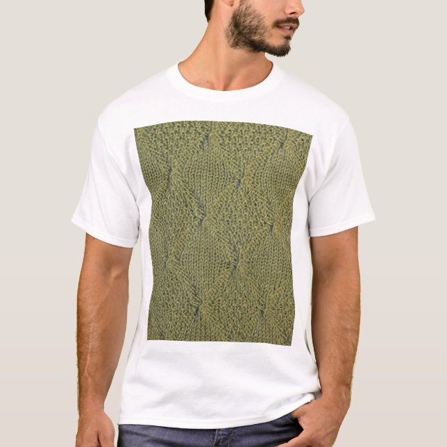 Green knitted fabric: close-up texture T-Shirt (Front)