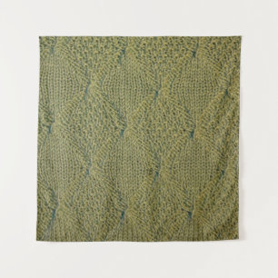 green knitted fabric, knitted texture green fabric tapestry