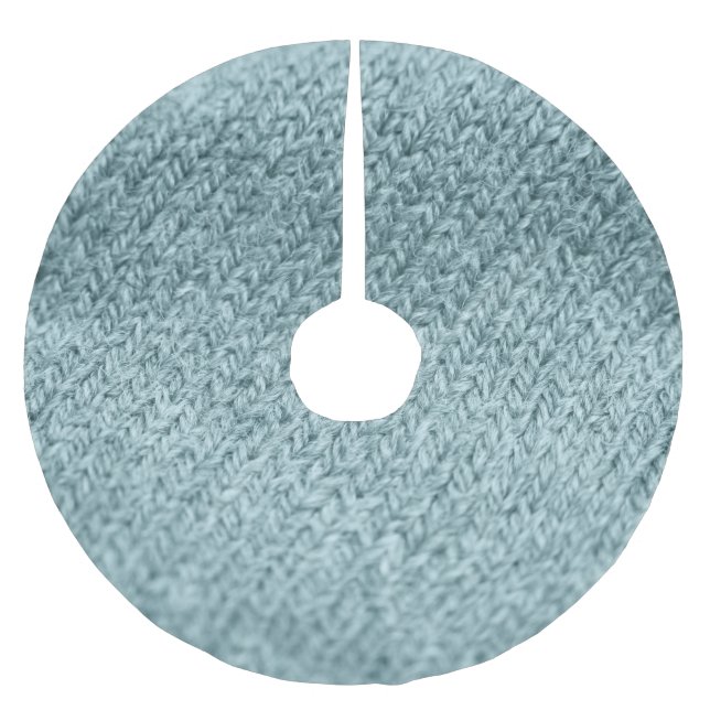 Green Knitted Texture: Trendy Background Brushed Polyester Tree Skirt (Front)