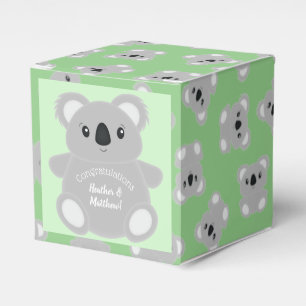 Green Koala Bear Baby Shower Favour Box