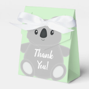 Green Koala Bear Baby Shower Favour Box