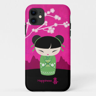 Green Kokeshi - happiness Case-Mate iPhone Case
