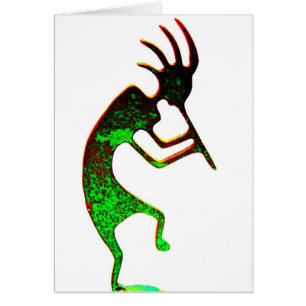 Green kokopelli card