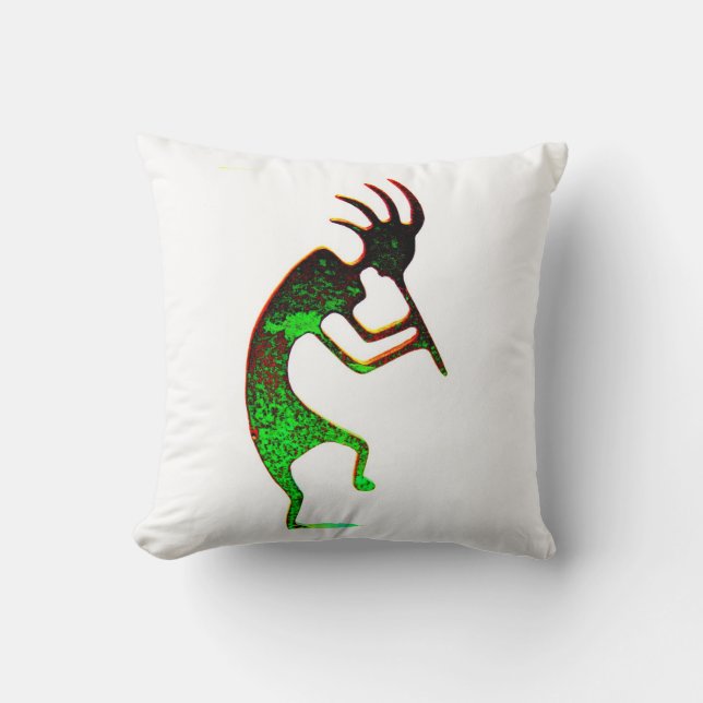 green kokopelli pillow (Front)