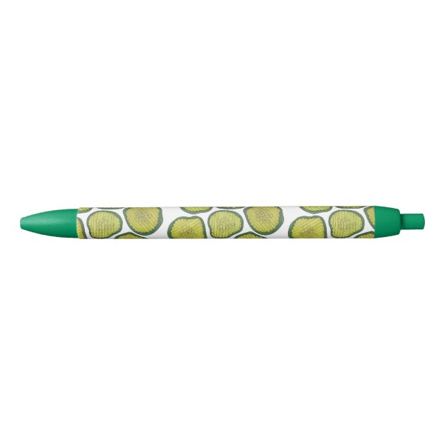 Green Kosher Dill Pickle Chips Sweet Pickle Print Black Ink Pen (Front)