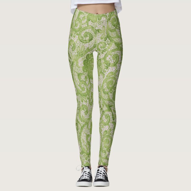 green lace leggings (Front)