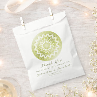 Green Lace Mandala Wedding Favour Bags