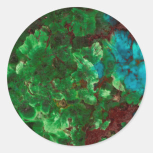 Green Laced Shattuckite Classic Round Sticker
