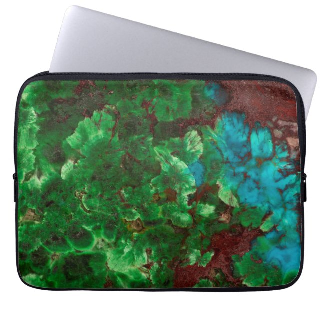Green Laced Shattuckite Laptop Sleeve (Front)
