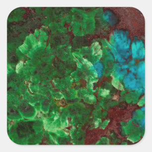 Green Laced Shattuckite Square Sticker