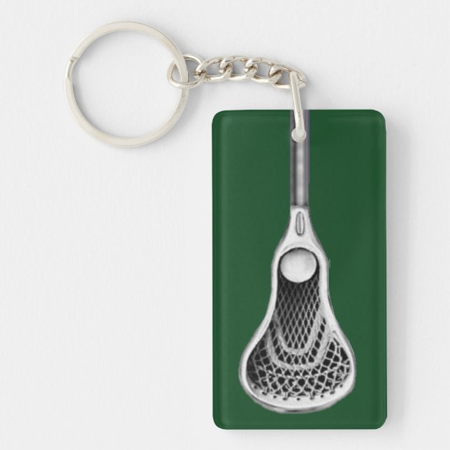 Green Lacrosse Acrylic Keychain (Front)