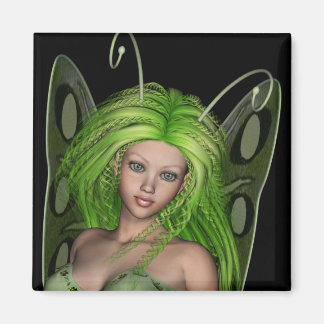 Green Lady Fairy 1 - 3D Fantasy Art - Magnet