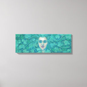 Green Lady, Forest Queen Fantasy Surreal Painting Canvas Print