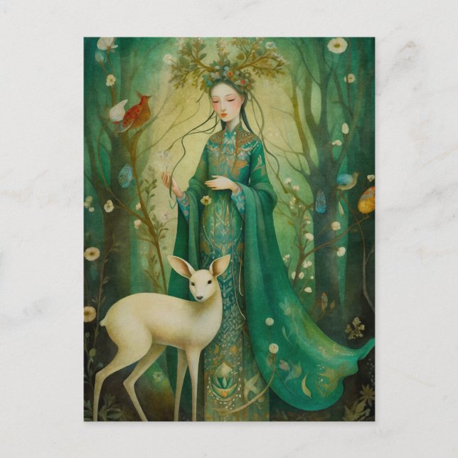 Green Lady Of The Forest Postcard (Front)