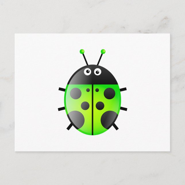 Green Ladybug Postcard (Front)