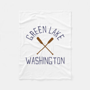 Green Lake Washington Outdoors Vintage Fleece Blanket