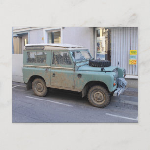 Green Land Rover Postcard