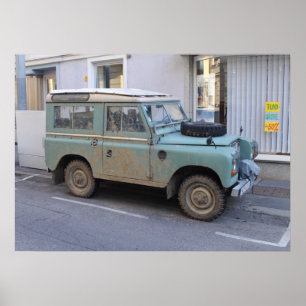 Green Land Rover Poster