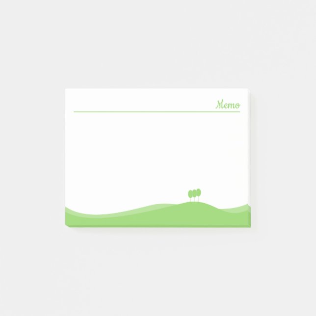 Green landscape post-it notes (Front)