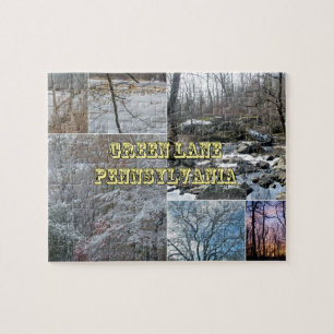 Green Lane Pennsylvania Collage - Winter Jigsaw Puzzle
